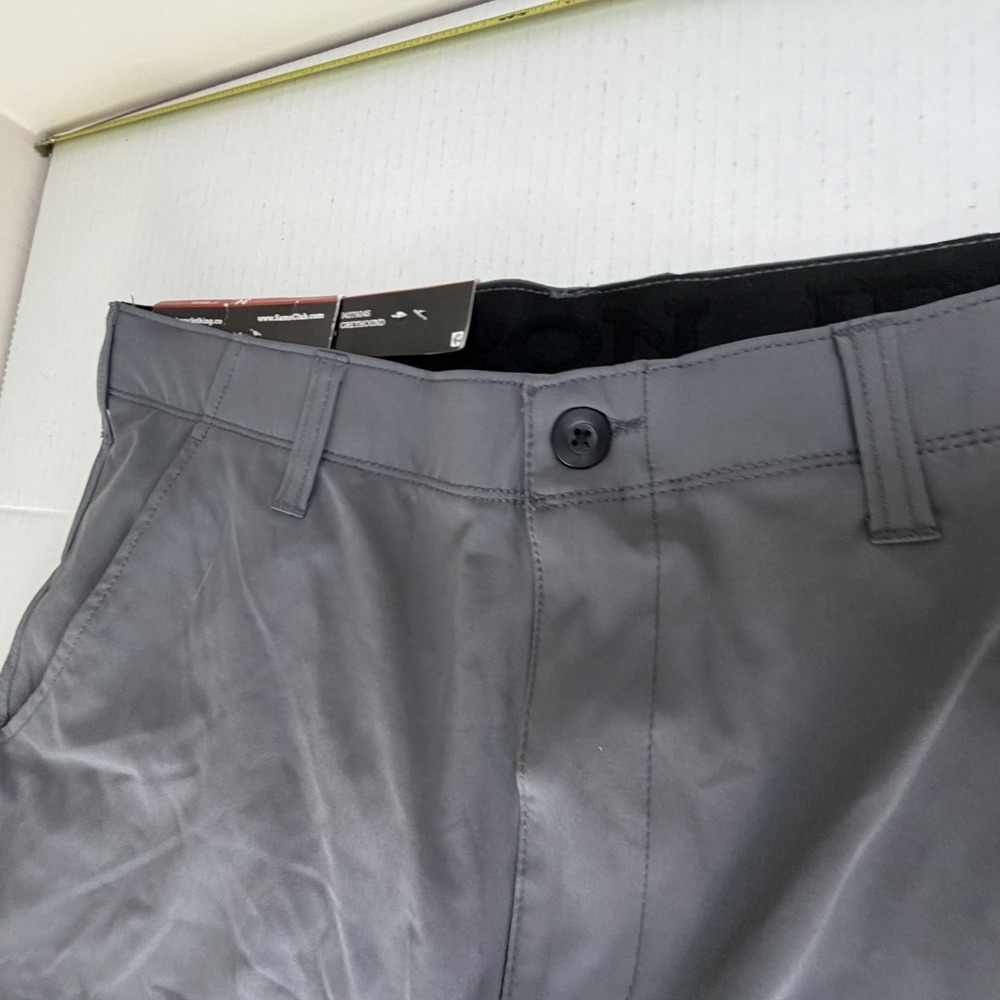 Iron Co Men's Stretch Tech Cargo Short Size 34 Greyhound Gray Sporty Golf - Picture 9 of 16